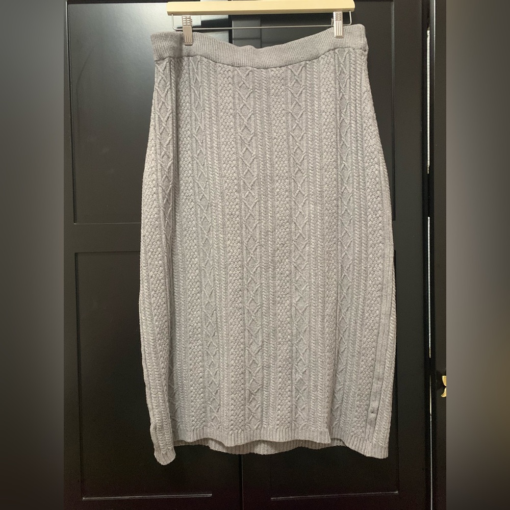 Cyrus Knit Sweater Skirt Cable Knit Large MIDI Cabincore Scandigirl